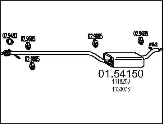 Centre Muffler 01.54150