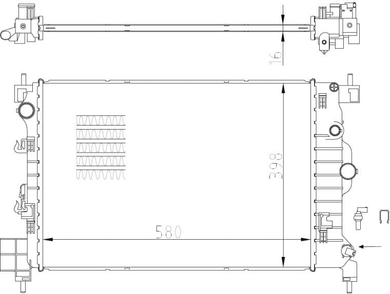 Radiator, engine cooling 550003