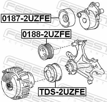 Belt Pulley, water pump TDS-2UZFE - image 2