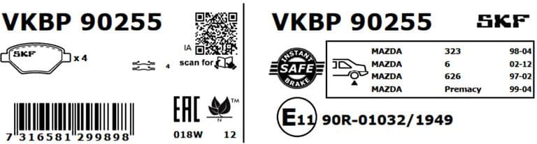 Brake Pad Set, disc brake VKBP90255