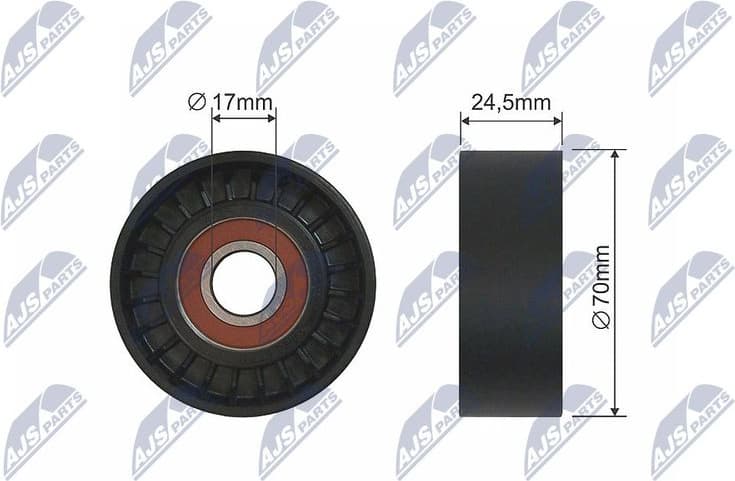 Deflection/Guide Pulley, V-ribbed belt RNK-FT-002