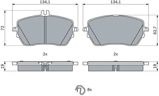 Brake Pad Set, disc brake 0 986 424 887