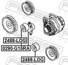 Belt Tensioner, V-ribbed belt 0290-G15RA - image 2