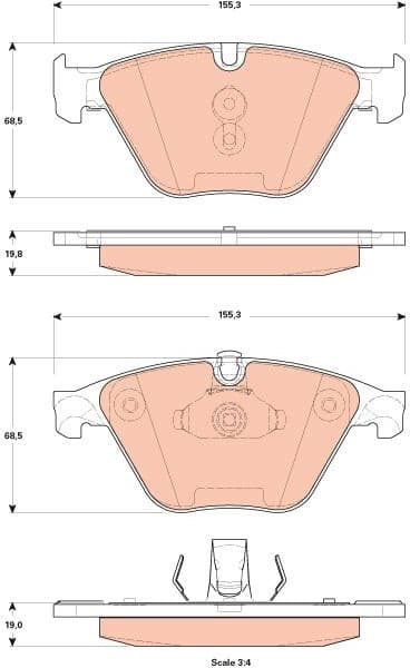 Brake pads front, Top Quality GDB1854 - image 3