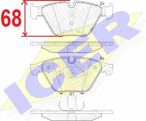 Brake pads front 181998