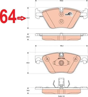 Brake pads front, Top Quality GDB1882