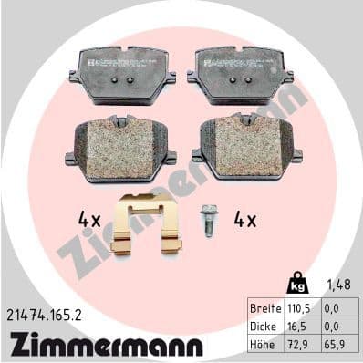 Brake Pad Set, disc brake 21474.165.2