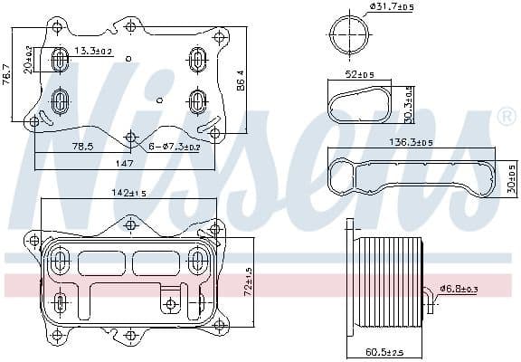 Oil Cooler, engine oil ** FIRST FIT ** 91472