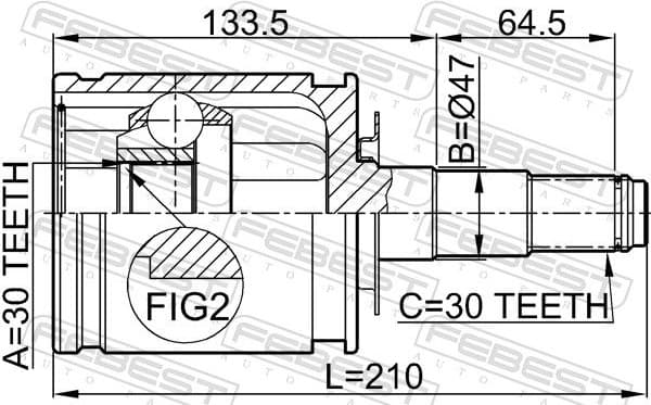 Joint Kit, drive shaft 0111-FZJ100 - image 2