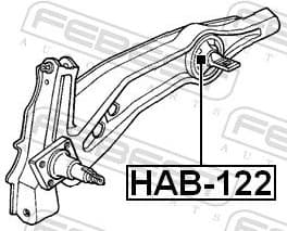 Mounting, control/trailing arm HAB-122