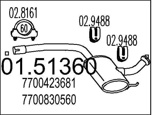 Centre Muffler 01.51360