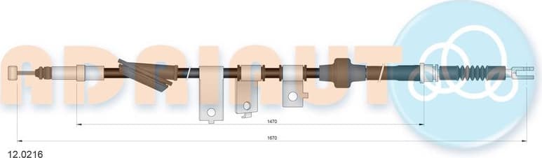 Cable Pull, parking brake 12.0216