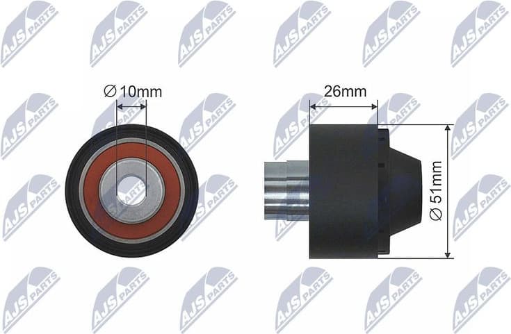 Deflection/Guide Pulley, V-ribbed belt RNK-CT-028