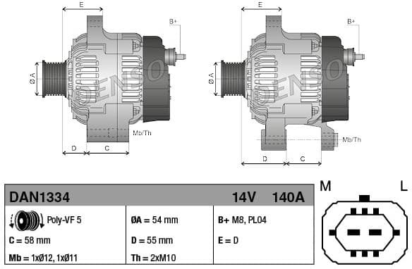 Alternator DAN1334 - image 3