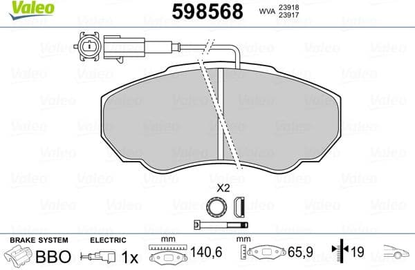 Brake Pad Set, disc brake 598568