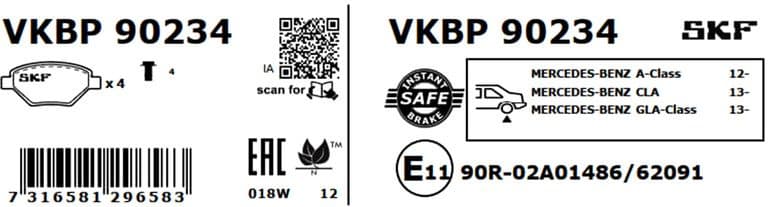 Brake Pad Set, disc brake VKBP90234 - image 2