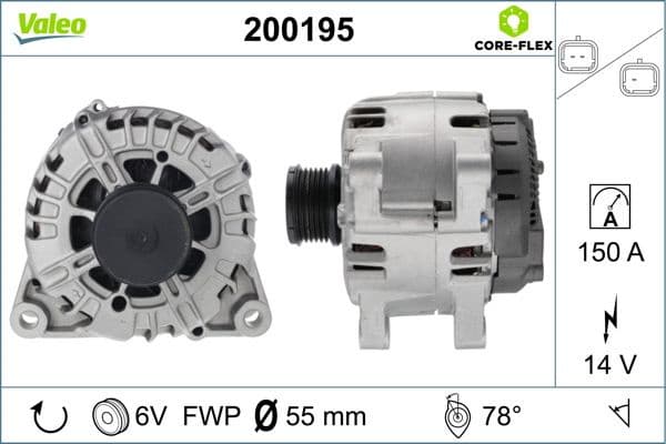Alternator VALEO CORE-FLEX 200195