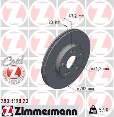 Brake Disc COAT Z 280.3198.20