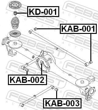 Mounting, control/trailing arm KAB-002 - image 2