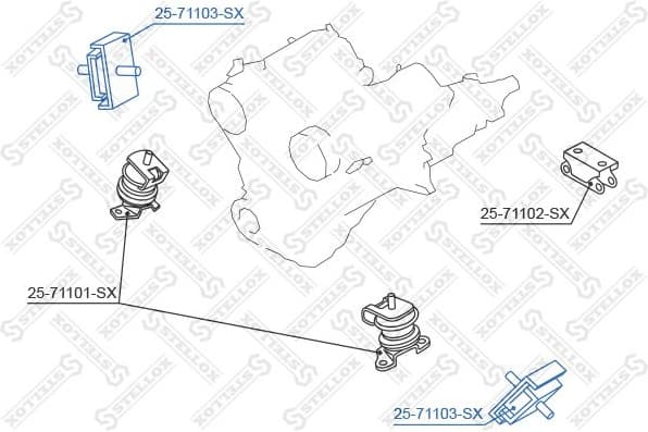 Mounting, engine 25-71103-SX - image 2