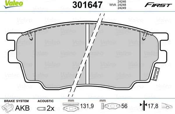 Brake Pad Set, disc brake ESSENTIAL 301647