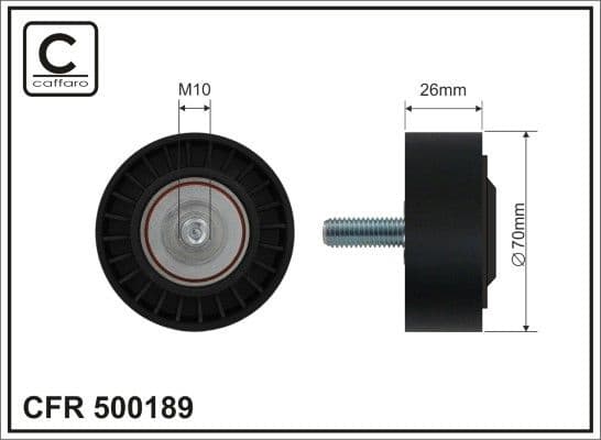 Deflection/Guide Pulley, V-ribbed belt 500189