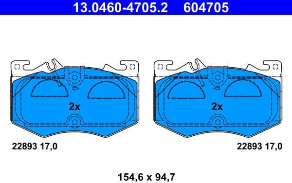 Brake Pad Set, disc brake 13.0460-4705.2