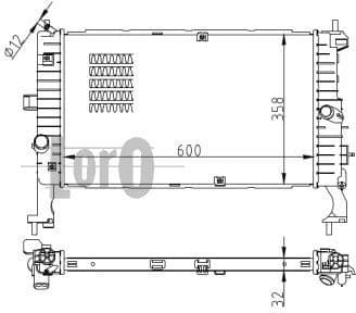 Radiator, engine cooling LORO 037-017-0087-B - image 2