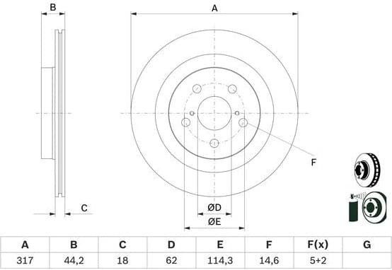 Brake Disc 0 986 479 H19