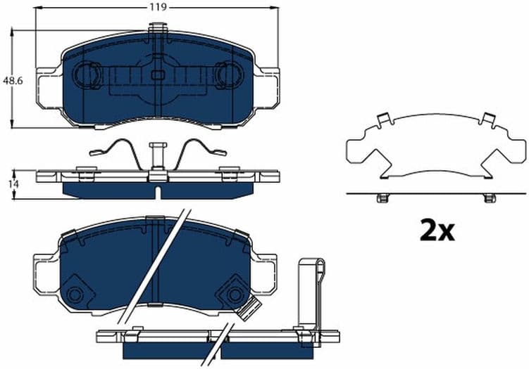 Brake Pad Set, disc brake ELECTRIC BLUE GDB3376BTE - image 2