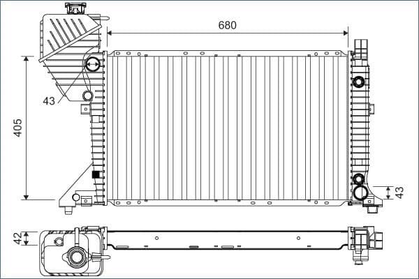 Radiator, engine cooling 701163