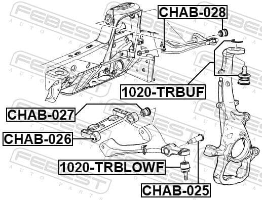 Mounting, control/trailing arm CHAB-025 - image 2