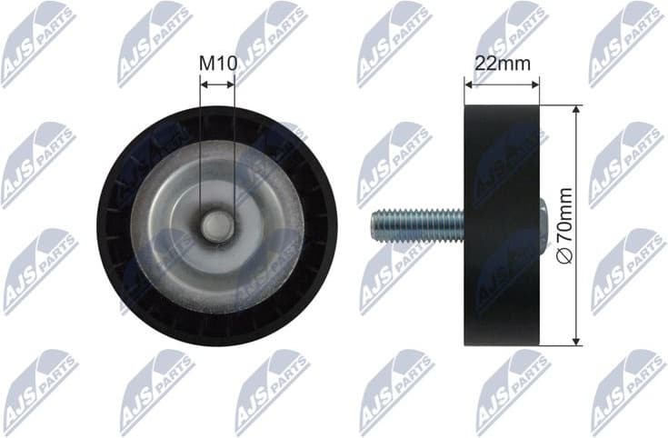 Deflection/Guide Pulley, V-ribbed belt RNK-ME-088