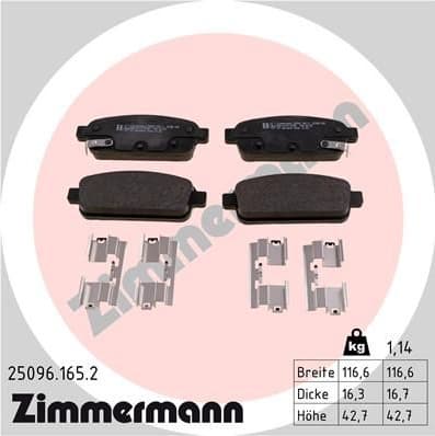 Brake Pad Set, disc brake 25096.165.2