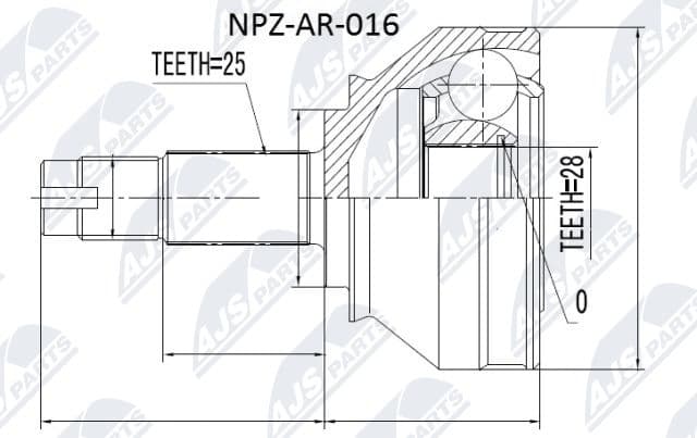 Joint Kit, drive shaft NPZ-AR-016