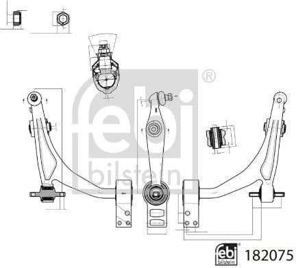 Control/Trailing Arm, wheel suspension 182075