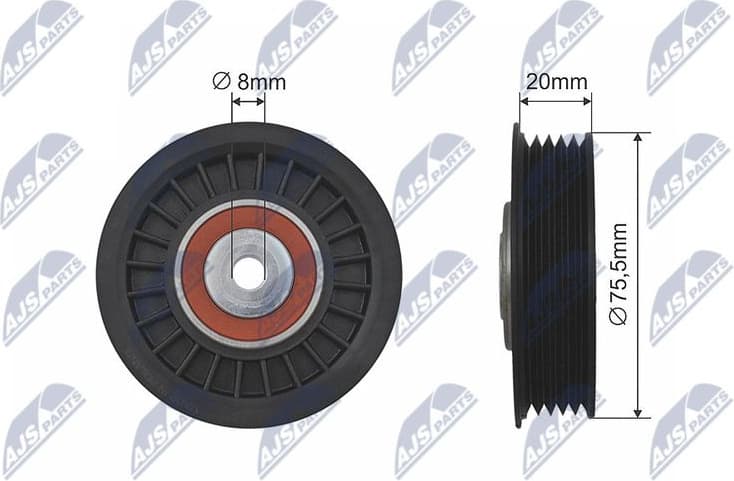 Tensioner Pulley, V-ribbed belt RNK-AU-010
