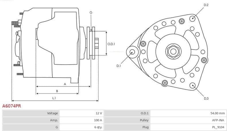 Alternator Remanufactured AS A6074PR - image 5