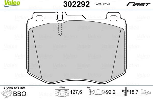 Brake Pad Set, disc brake ESSENTIAL 302292