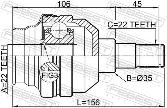 Joint Kit, drive shaft 1011-T255LH