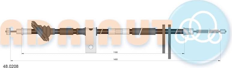 Cable Pull, parking brake 48.0208