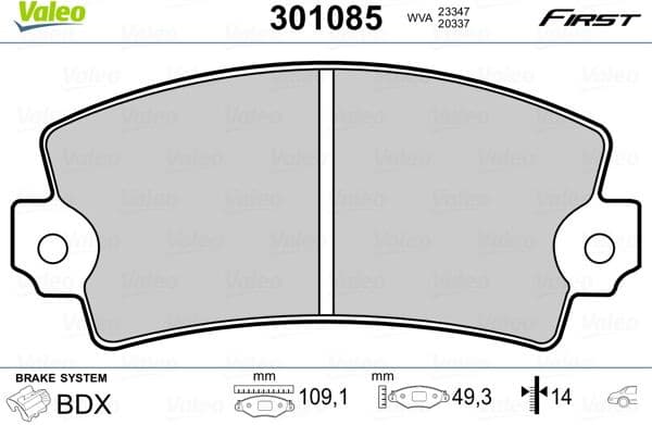 Brake Pad Set, disc brake ESSENTIAL 301085