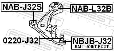 Mounting, control/trailing arm NAB-L32B - image 2