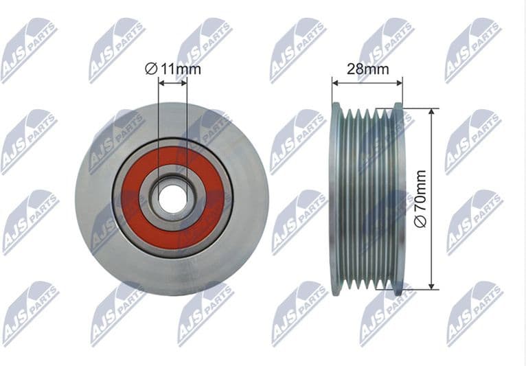 Tensioner Pulley, V-ribbed belt RNK-MZ-019