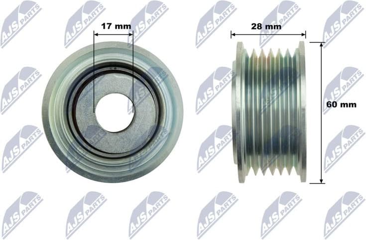 Deflection/Guide Pulley, V-ribbed belt RNK-VW-043