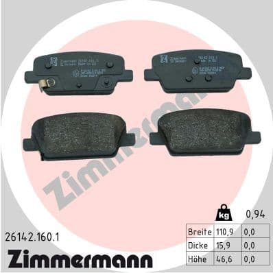 Brake Pad Set, disc brake 26142.160.1