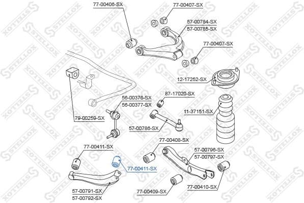 Mounting, control/trailing arm 77-00411-SX