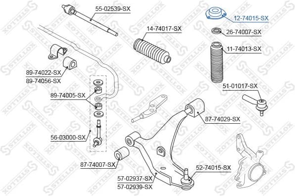 Suspension Strut Support Mount 12-74015-SX - image 2
