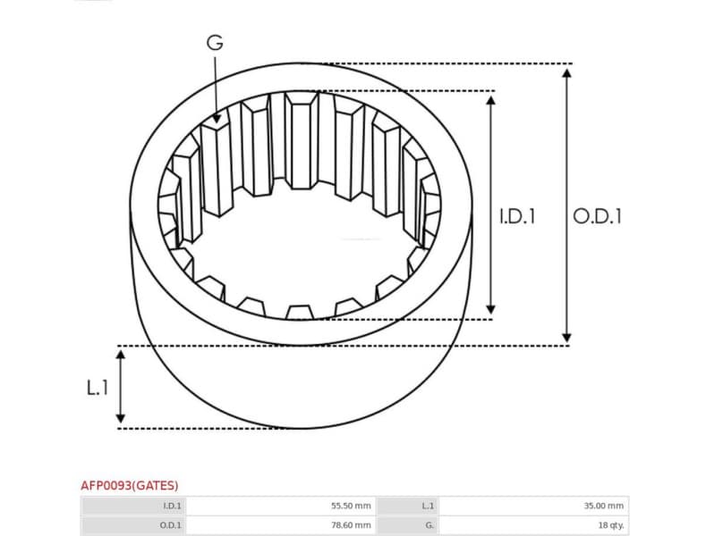 Belt Pulley, alternator Gates AFP0093(GATES) - image 2