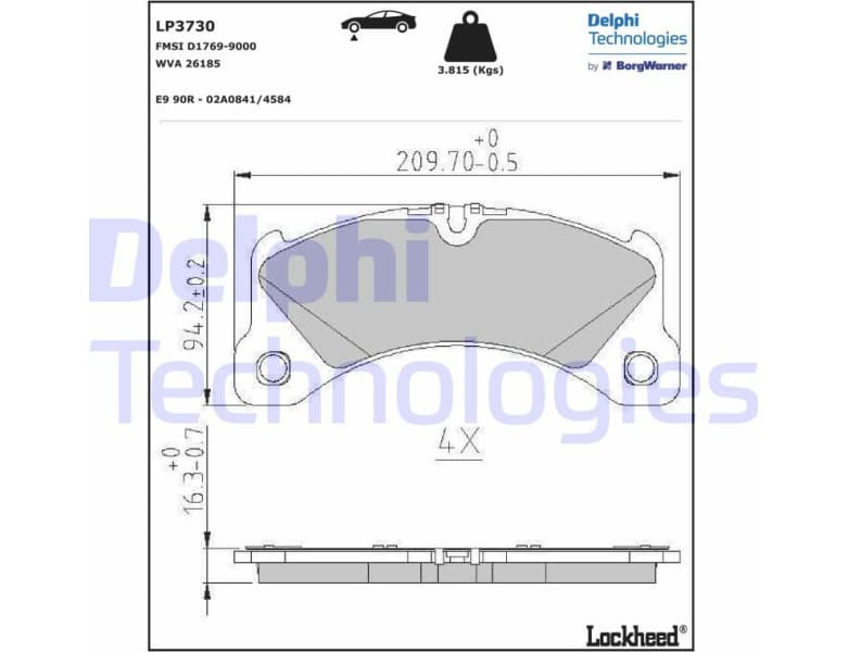 Brake Pad Set, disc brake LP3730